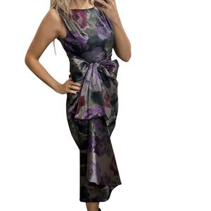 Eliza J Floral Sleeveless Dress waist tie with Bow dress size 4